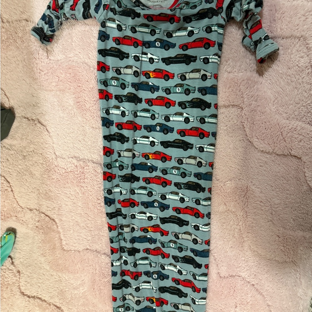 Posh Peanut Kids Pajamas Sleep Sack - Red and Gray Cars